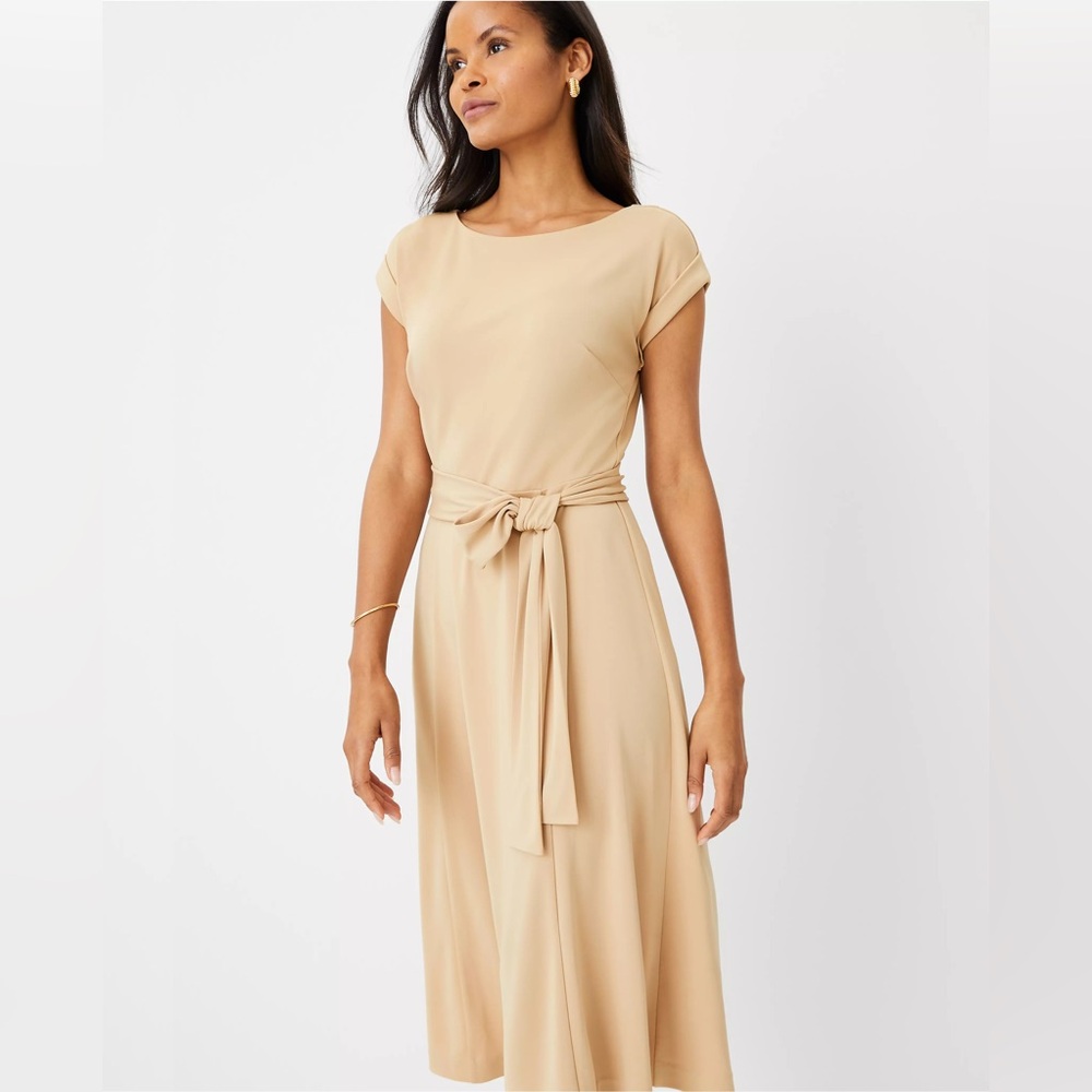 Ann Taylor belted midi dress size 14 NWT
